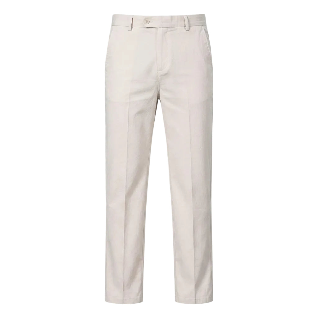 Off white men’s straight fit pocketed trousers with belt loops