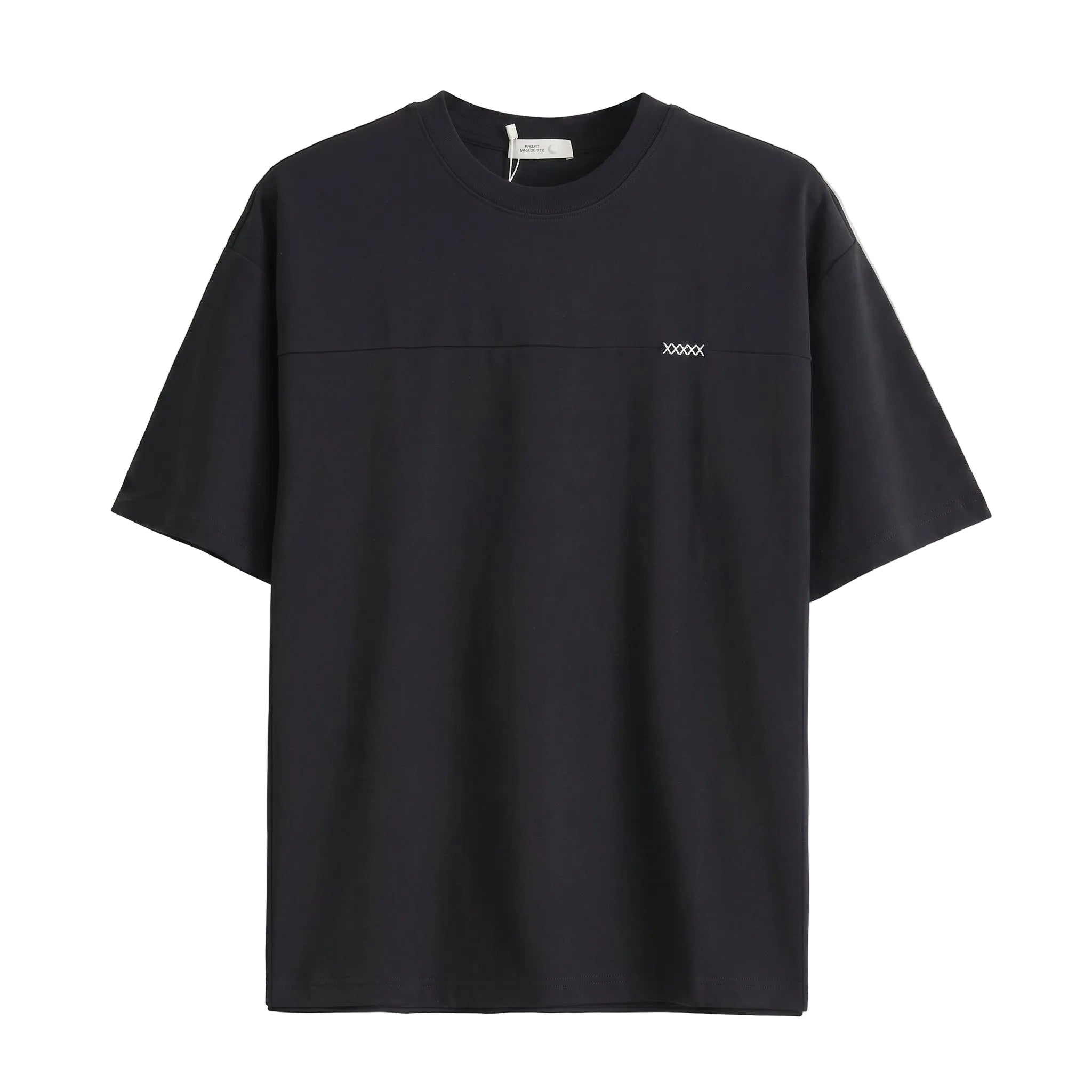 Olive green oversized short-sleeve T-shirt with crew neck on a white background.