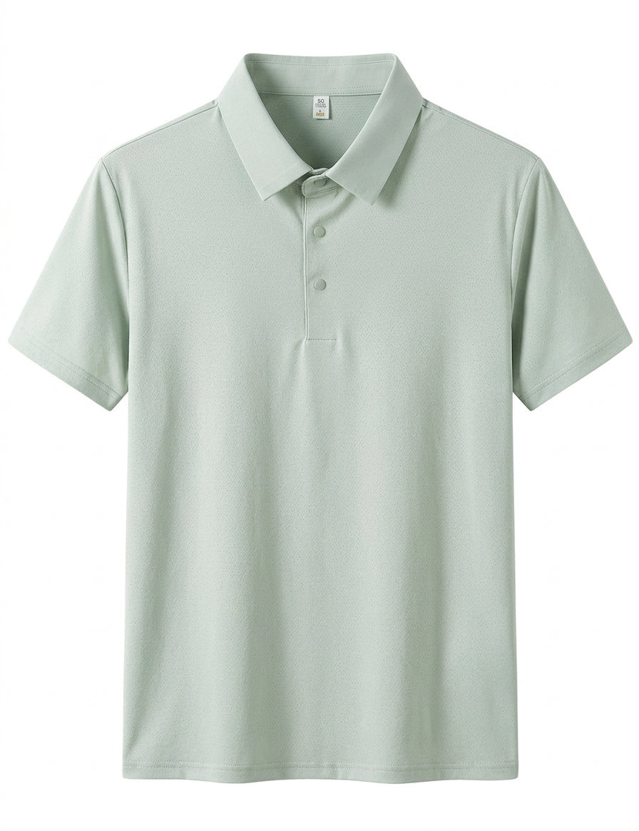 Pale mint men’s solid summer polo shirt
