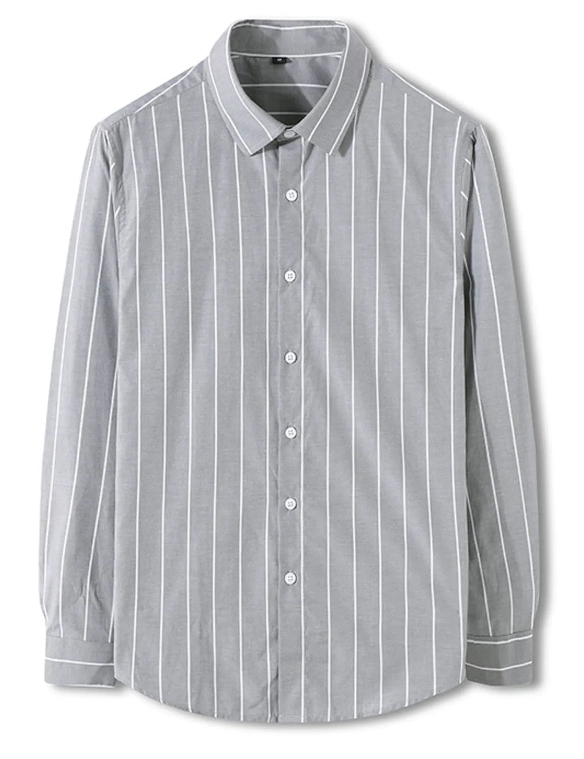 Palermo - Gray men’s cotton-blend vertical stripe shirt