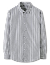 Palermo - Gray men’s cotton-blend vertical stripe shirt
