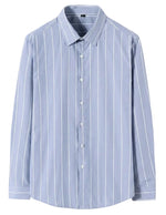 Palermo - Light blue men’s long sleeve striped casual shirt