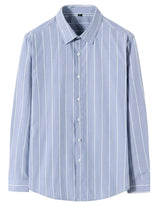 Palermo - Light blue men’s long sleeve striped casual shirt