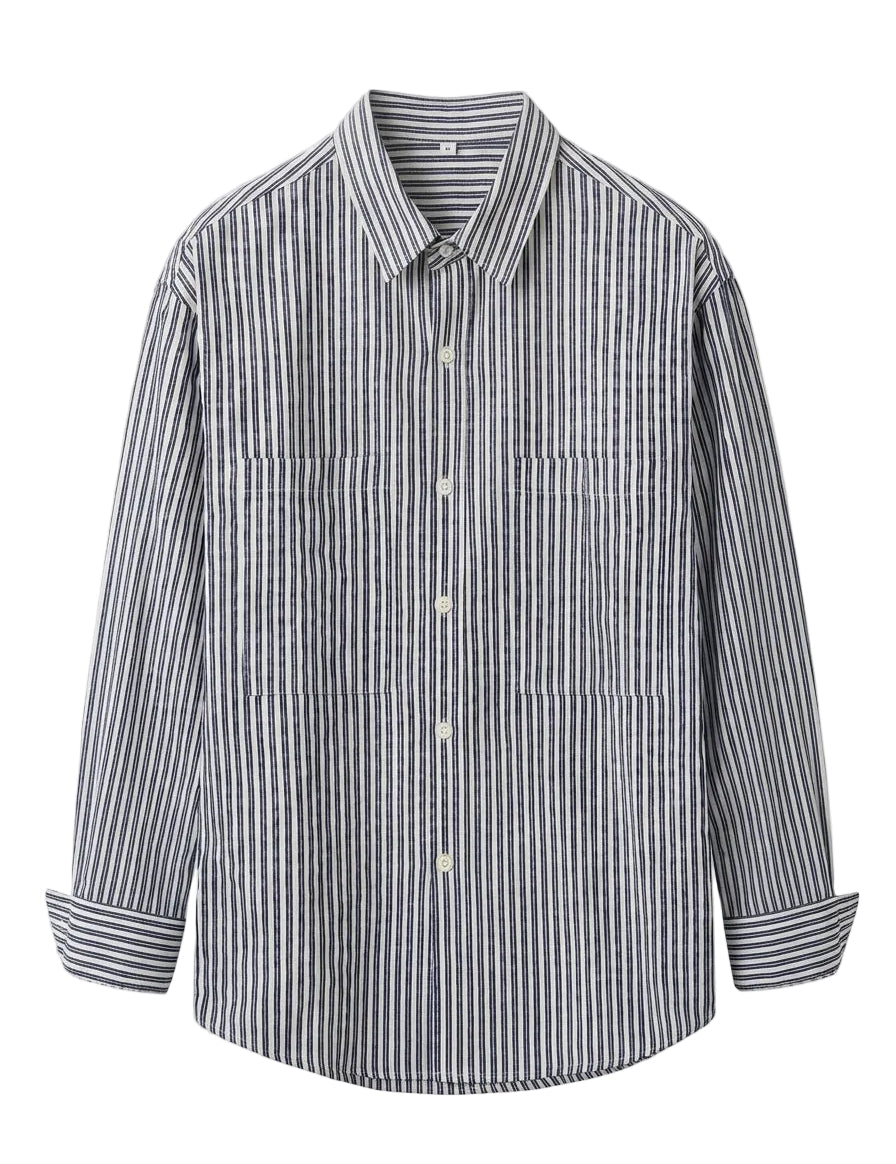 Striped shirt on a light gray background
