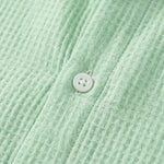 Riva -Mint green men’s textured cotton-blend summer shirt, top fabric detail