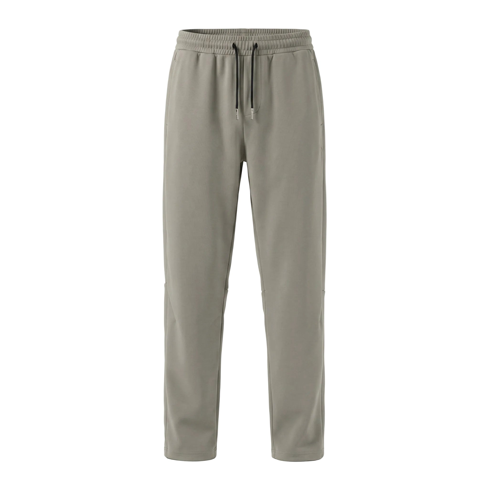 Sage green men’s lightweight drawstring pants with tapered leg and side pockets