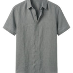 Sorrento - Sage gray men’s breathable buttoned summer shirt 