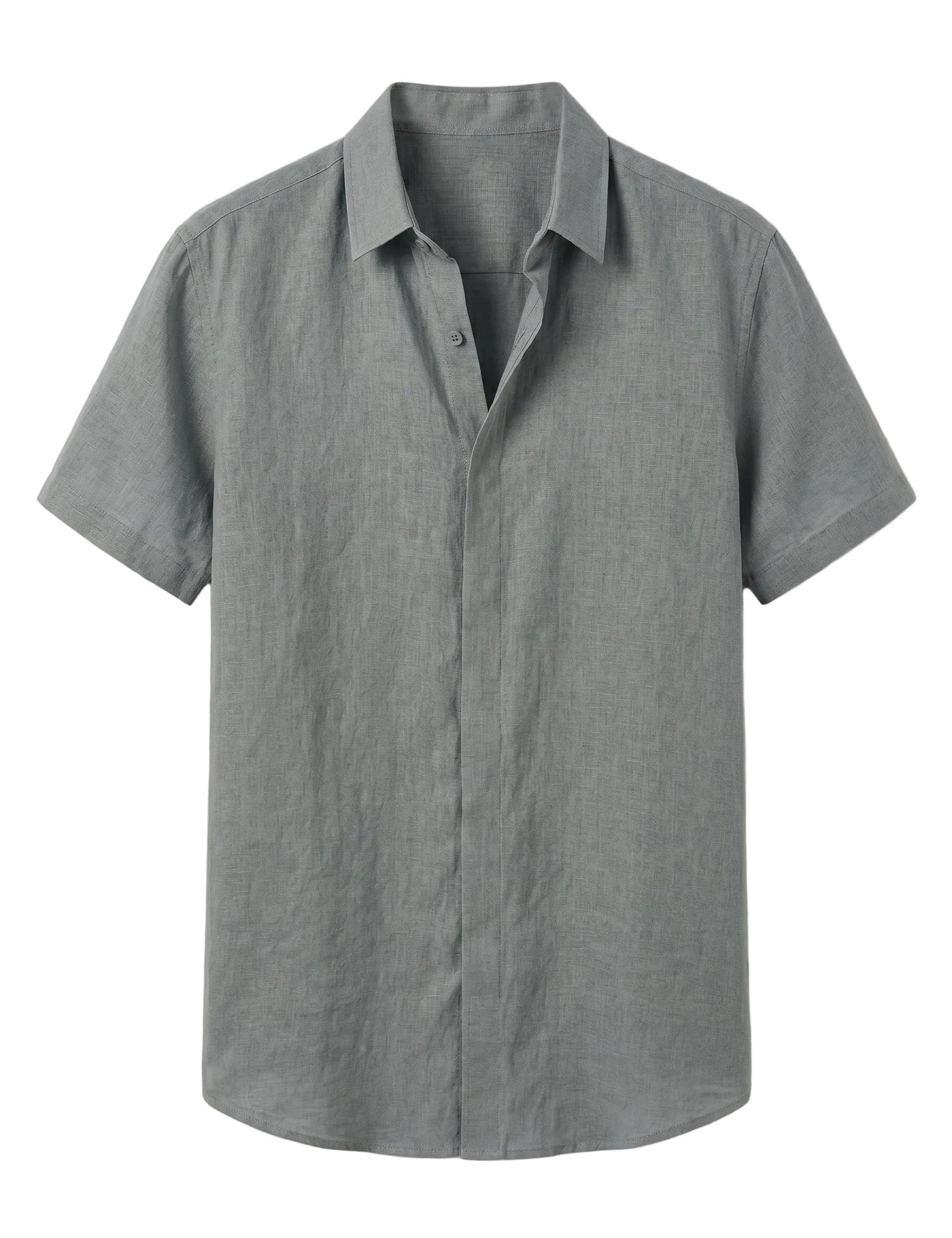Sorrento - Sage gray men’s breathable buttoned summer shirt 