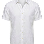 Sorrento - White men’s lightweight cotton-blend short sleeve shirt