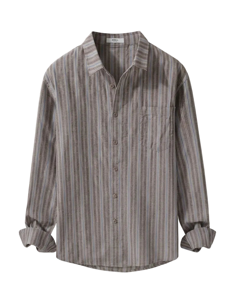 Striped shirt on a light gray background