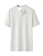 White polo shirt on a light gray background