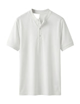 White polo shirt on a light gray background