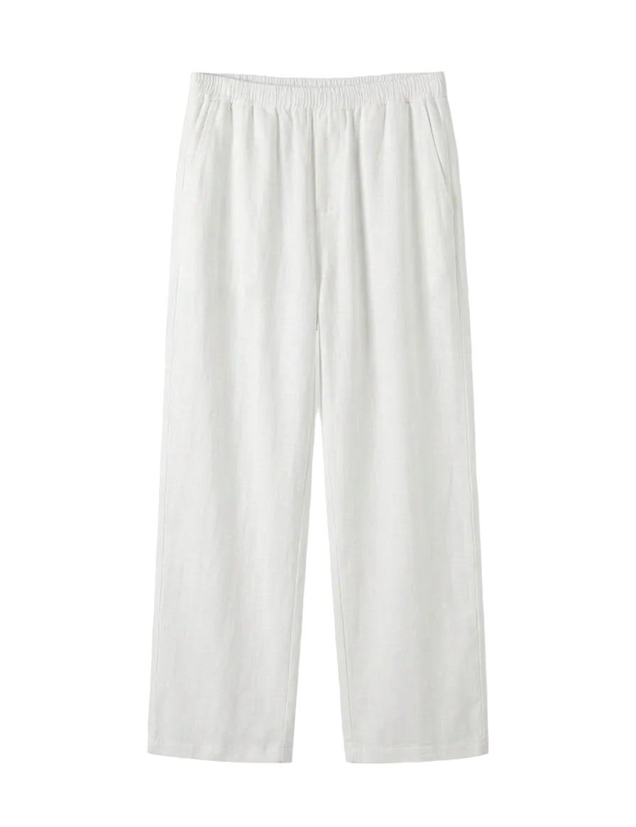 White pants on a light gray background