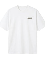 White men’s cotton-blend short sleeve T-shirt with chest graphic
