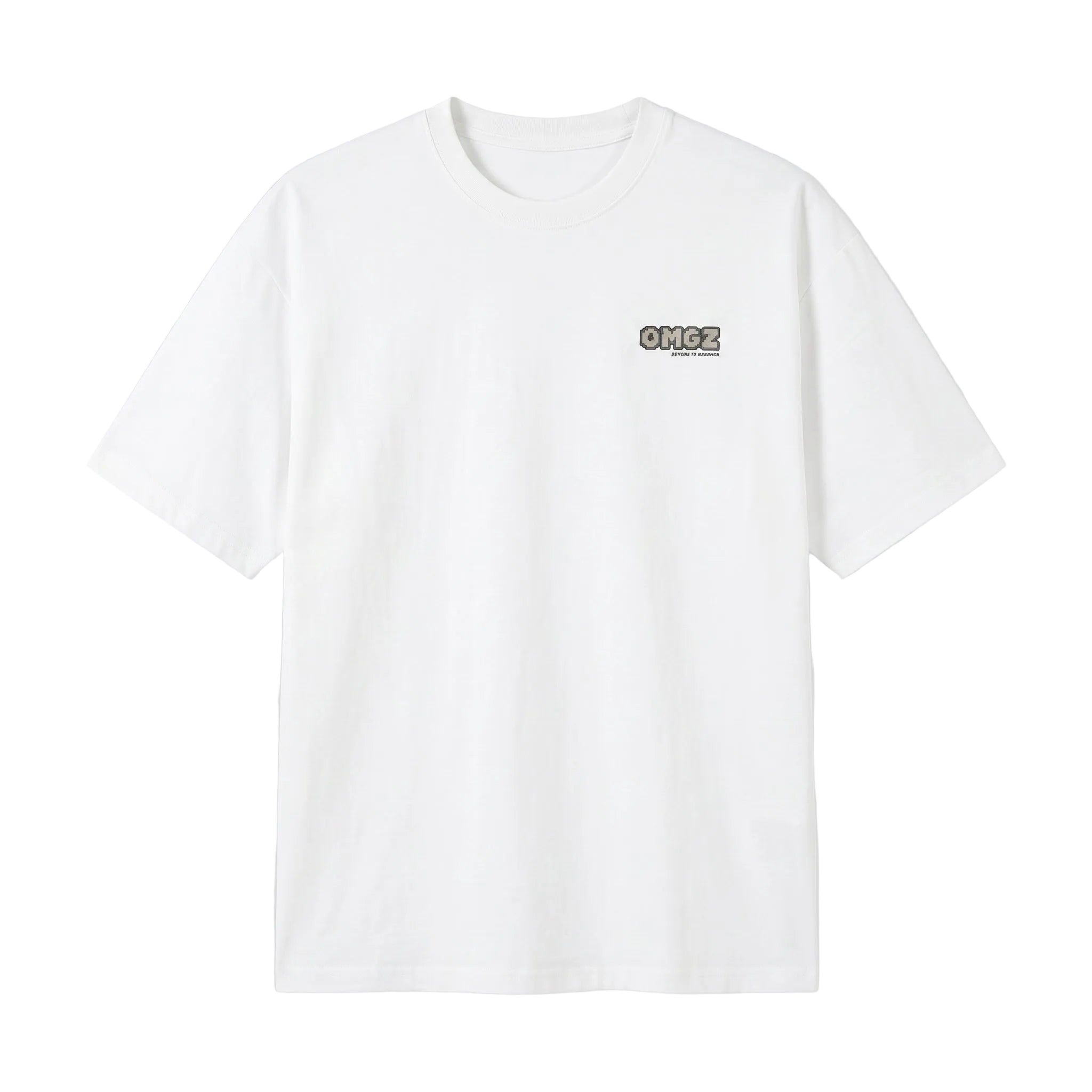 White men’s cotton-blend short sleeve T-shirt with chest graphic
