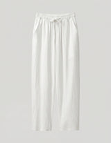 White pants on a light gray background