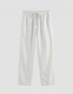 White pants on a light gray background