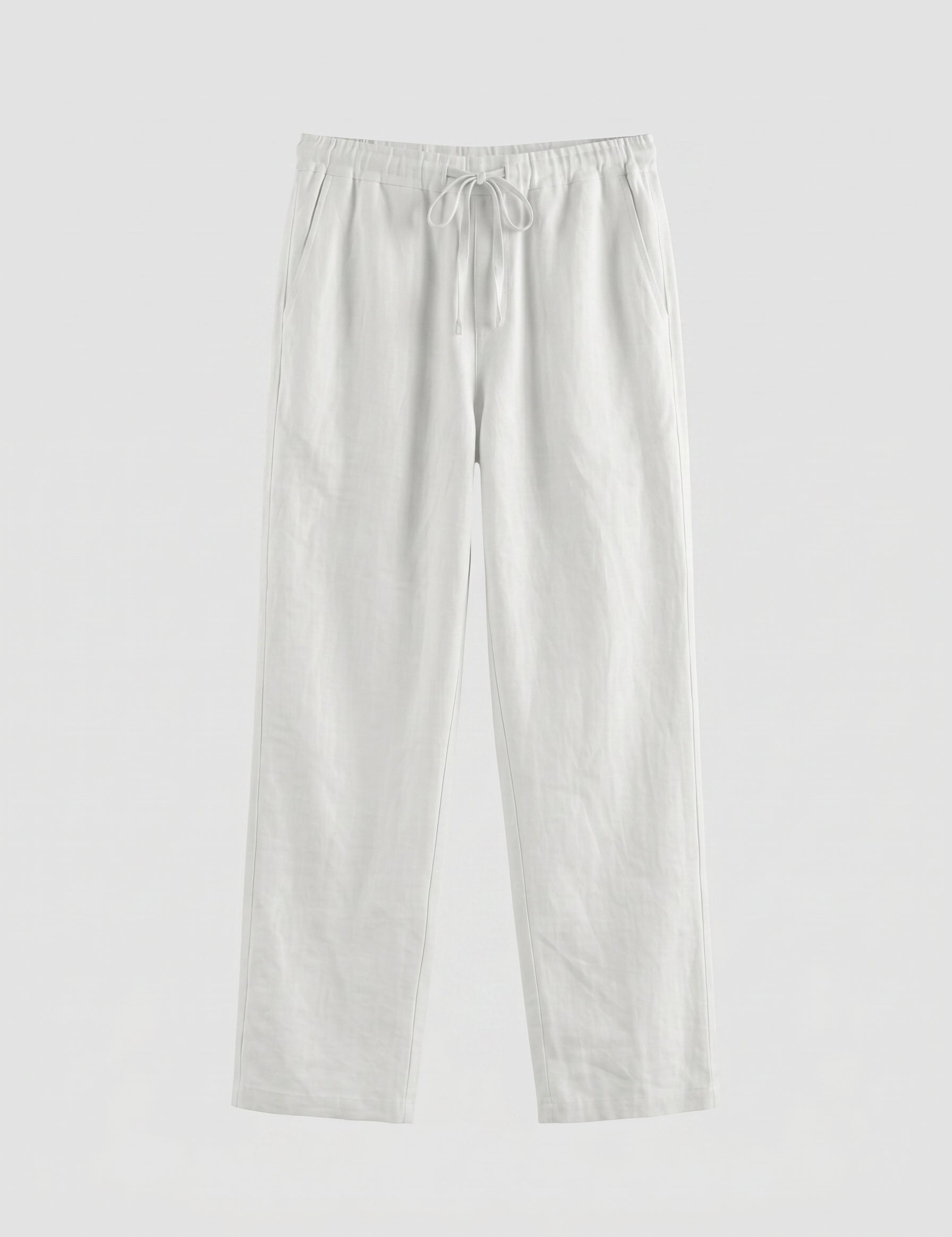 White pants on a light gray background