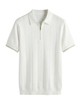White polo shirt on a light gray background