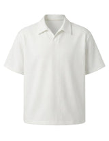 White short-sleeve shirt on a light gray background