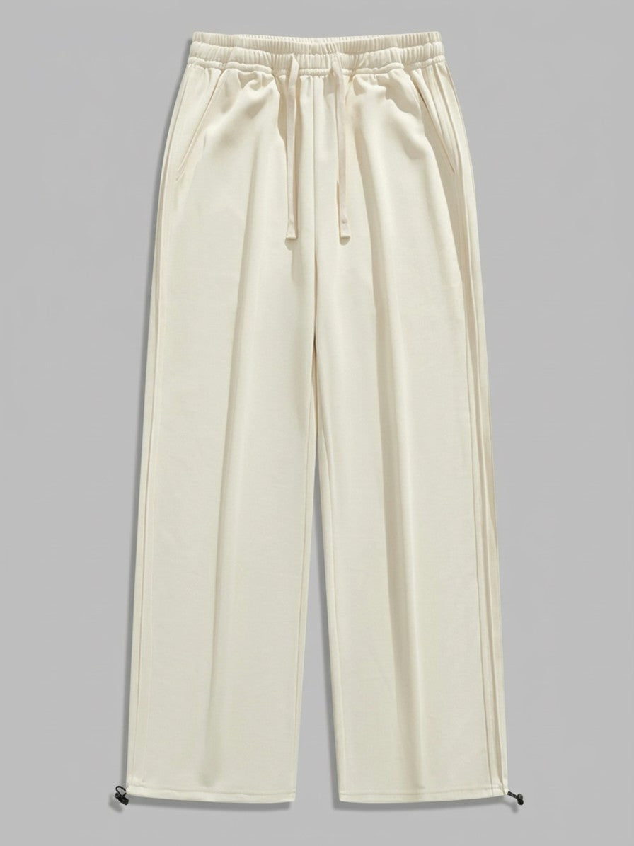 Abano Men's Toggle-Hem Side-Pintuck Sweatpants — beige — packshot