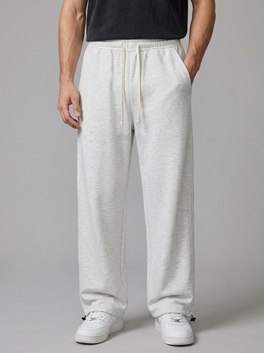 Abano Men's Toggle-Hem Side-Pintuck Sweatpants — lightgray — front