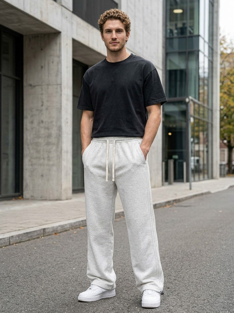 Abano Men's Toggle-Hem Side-Pintuck Sweatpants — lightgray — lifestyle