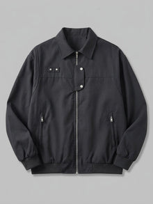 Acireale Men's Collared Snap-Tab Bomber Jacket