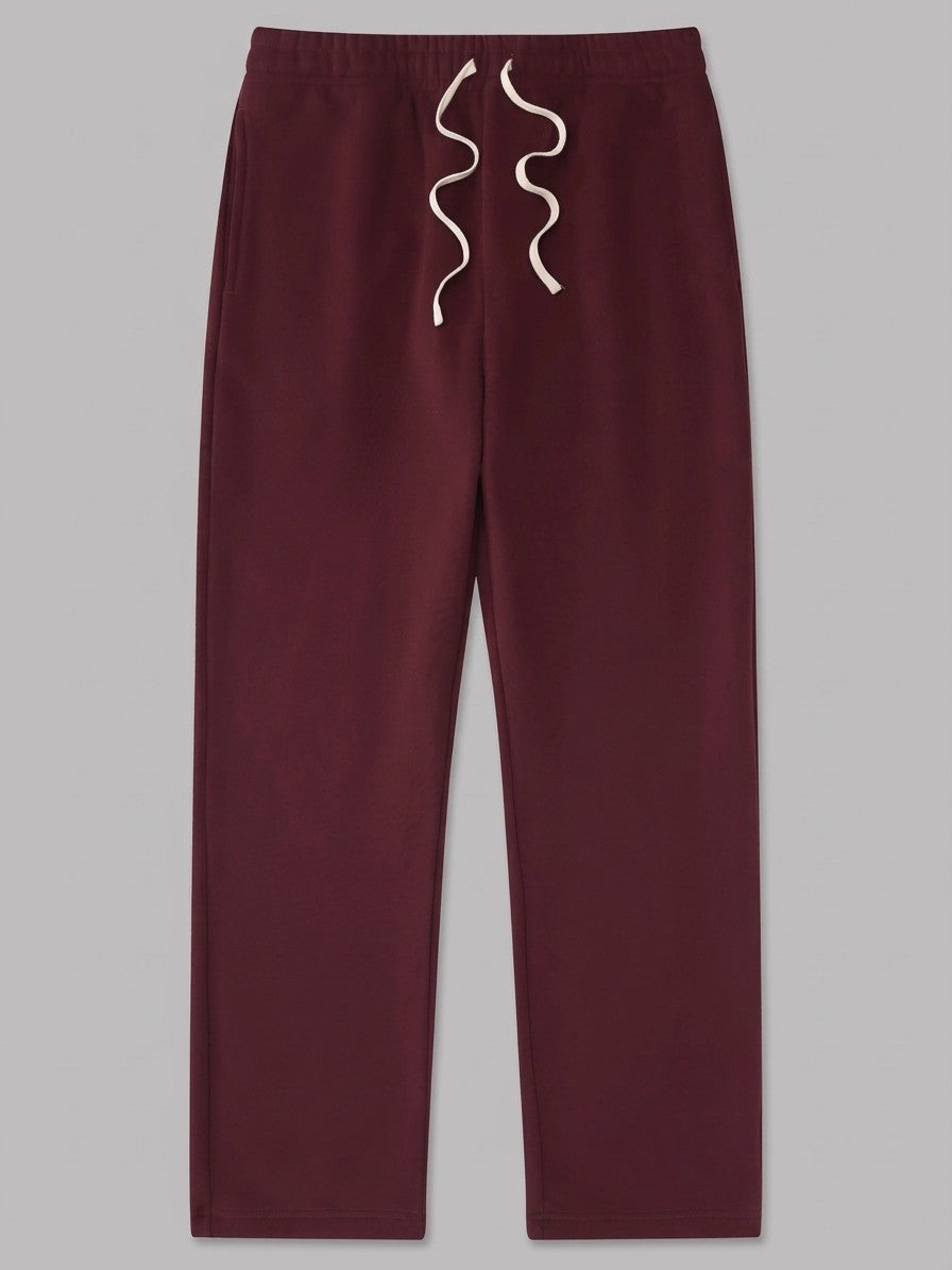 Acquapendente Men's Fleece-Lined Straight Baggy Sweatpants — burgundy — packshot