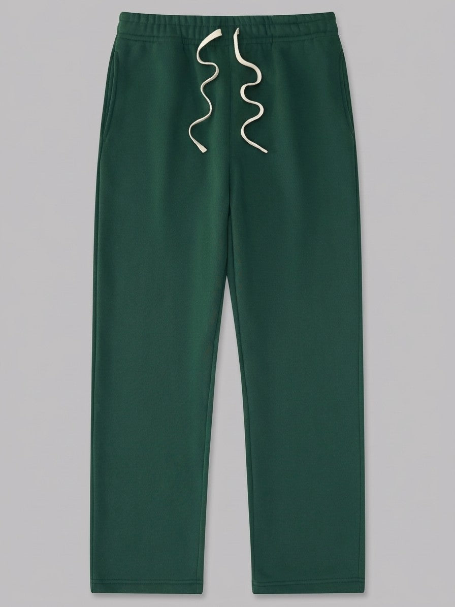 Acquapendente Men's Fleece-Lined Straight Baggy Sweatpants — forestgreen — packshot