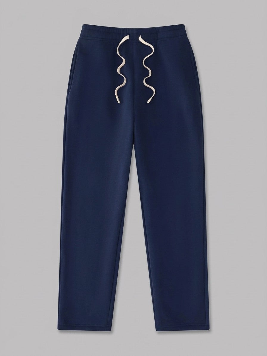Acquapendente Men's Fleece-Lined Straight Baggy Sweatpants — navy — packshot