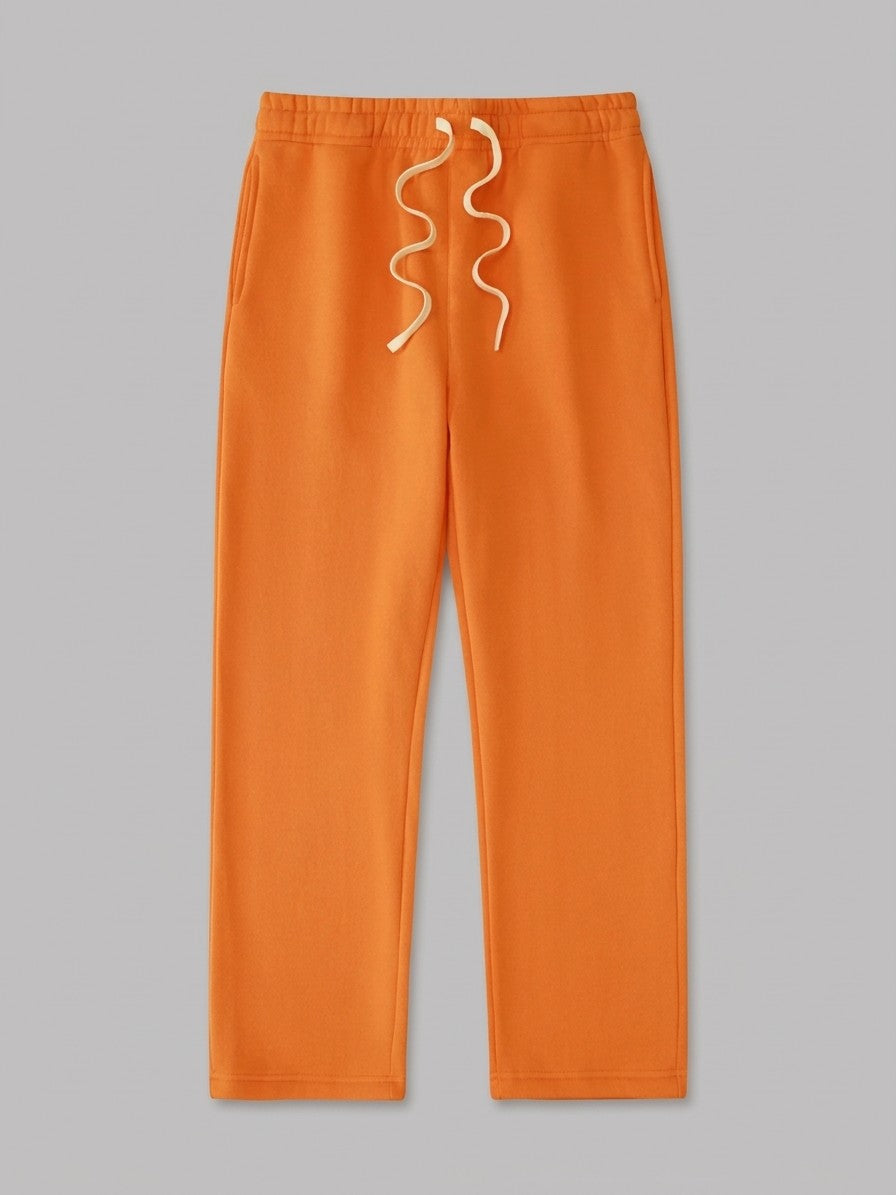 Acquapendente Men's Fleece-Lined Straight Baggy Sweatpants — orange — packshot