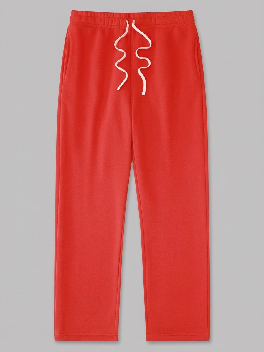 Acquapendente Men's Fleece-Lined Straight Baggy Sweatpants — red — packshot