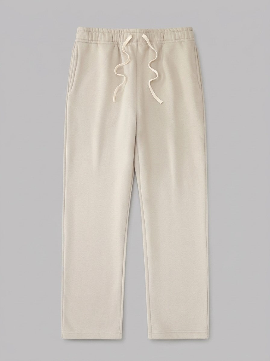 Acquapendente Men's Fleece-Lined Straight Baggy Sweatpants — stone — packshot