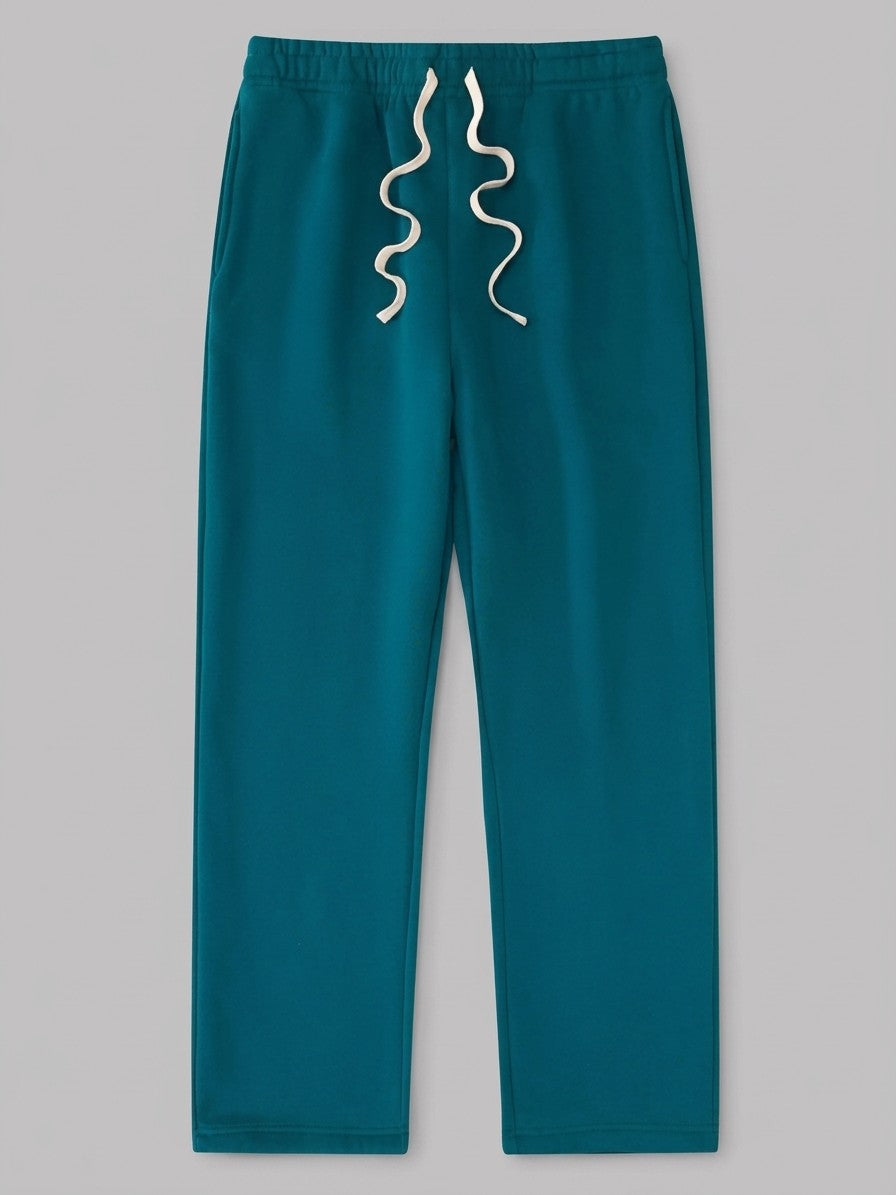 Acquapendente Men's Fleece-Lined Straight Baggy Sweatpants — teal — packshot