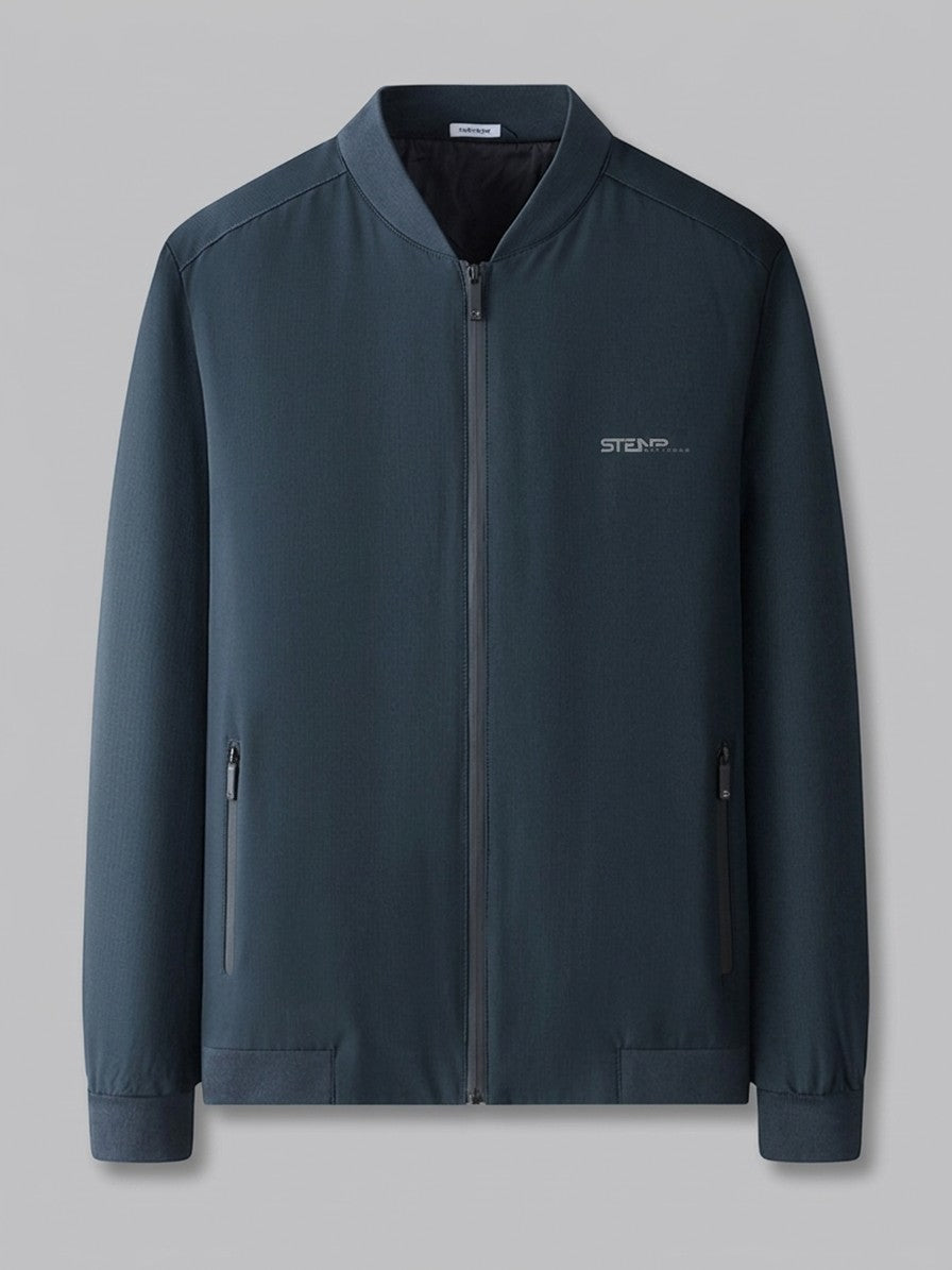 Adria Men's Minimalist Zip Bomber Jacket — navyblue — packshot