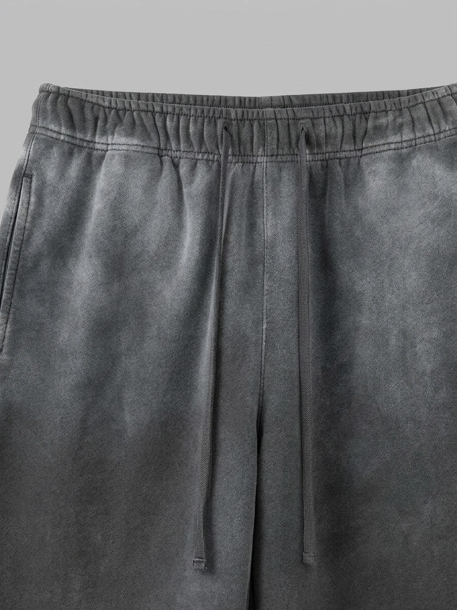 Agnone Men's Sun-Faded Wide Baggy Sweatpants — washedcharcoal — detail
