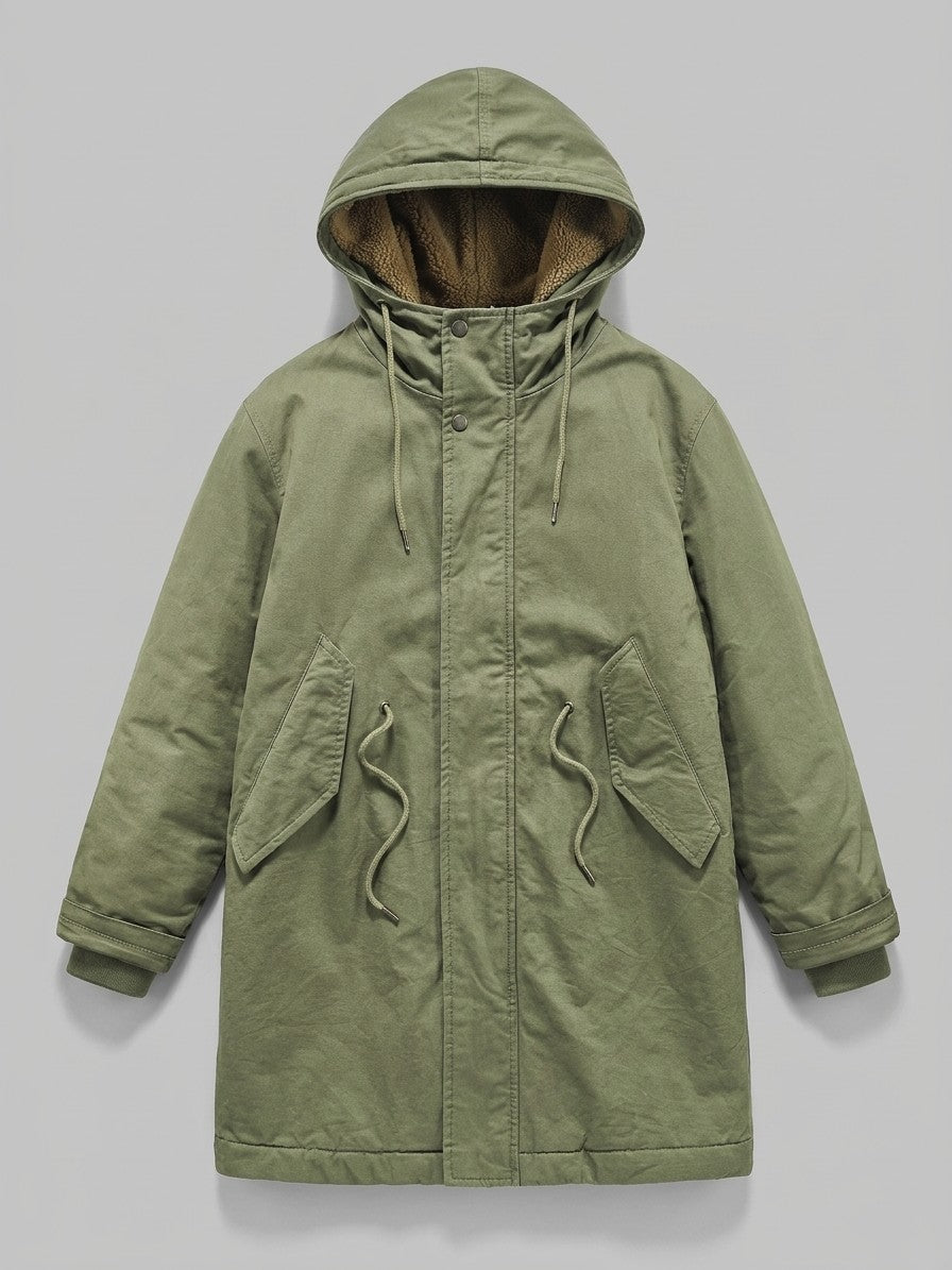 Agordo Men's Sherpa-Lined M-51 Parka — armygreen — packshot