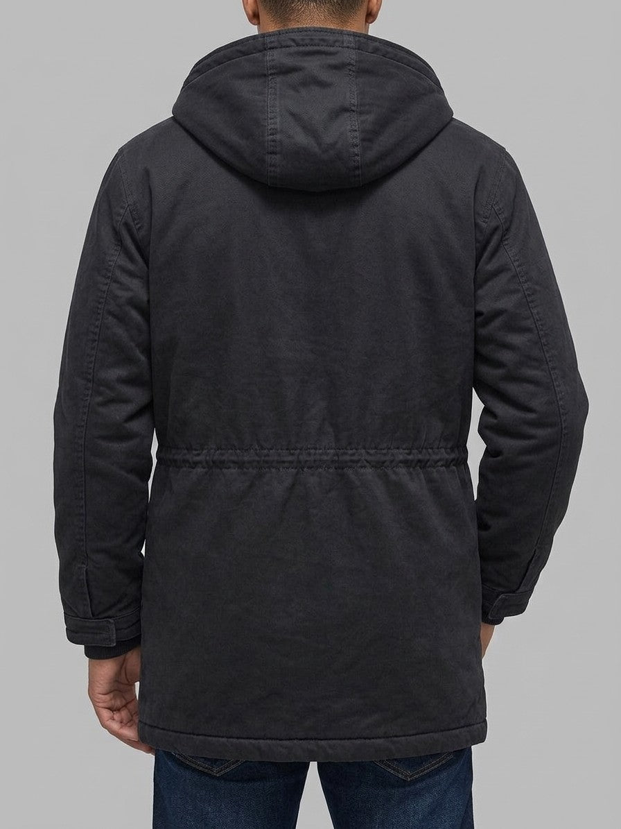 Agordo Men's Sherpa-Lined M-51 Parka — black — back