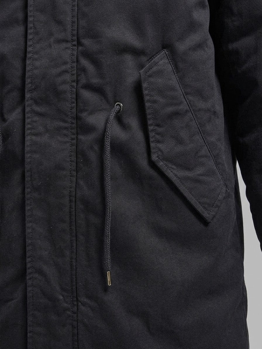 Agordo Men's Sherpa-Lined M-51 Parka — black — detail-2