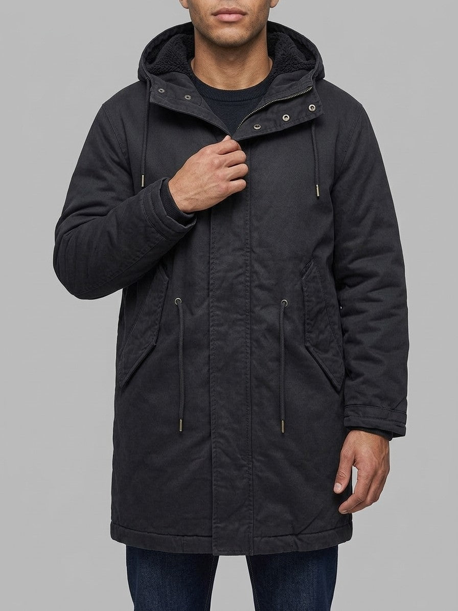 Agordo Men's Sherpa-Lined M-51 Parka — black — front