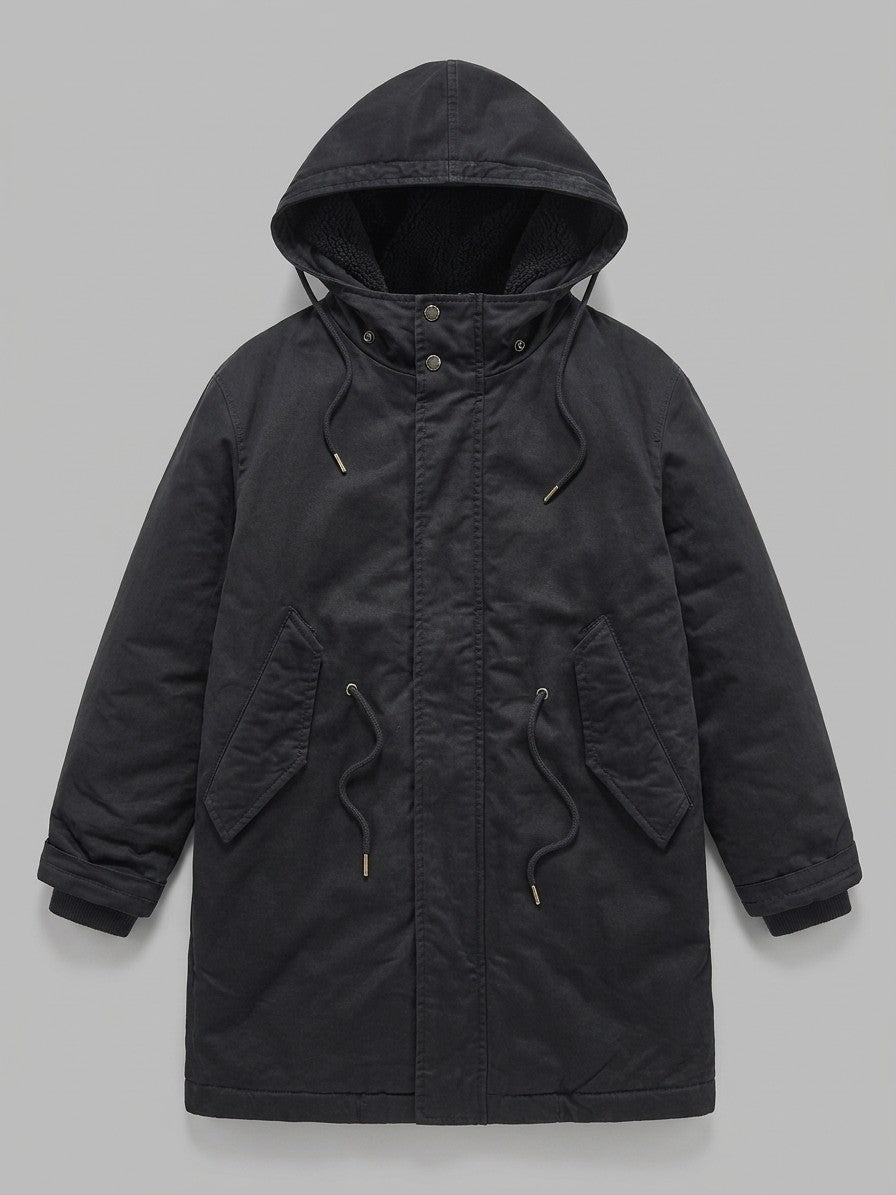 Agordo Men's Sherpa-Lined M-51 Parka — black — packshot