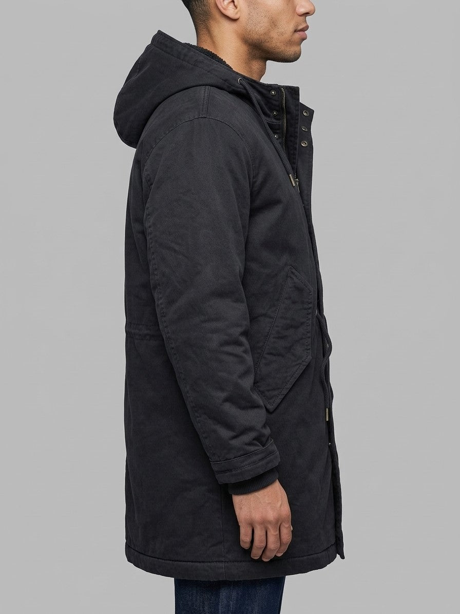 Agordo Men's Sherpa-Lined M-51 Parka — black — side