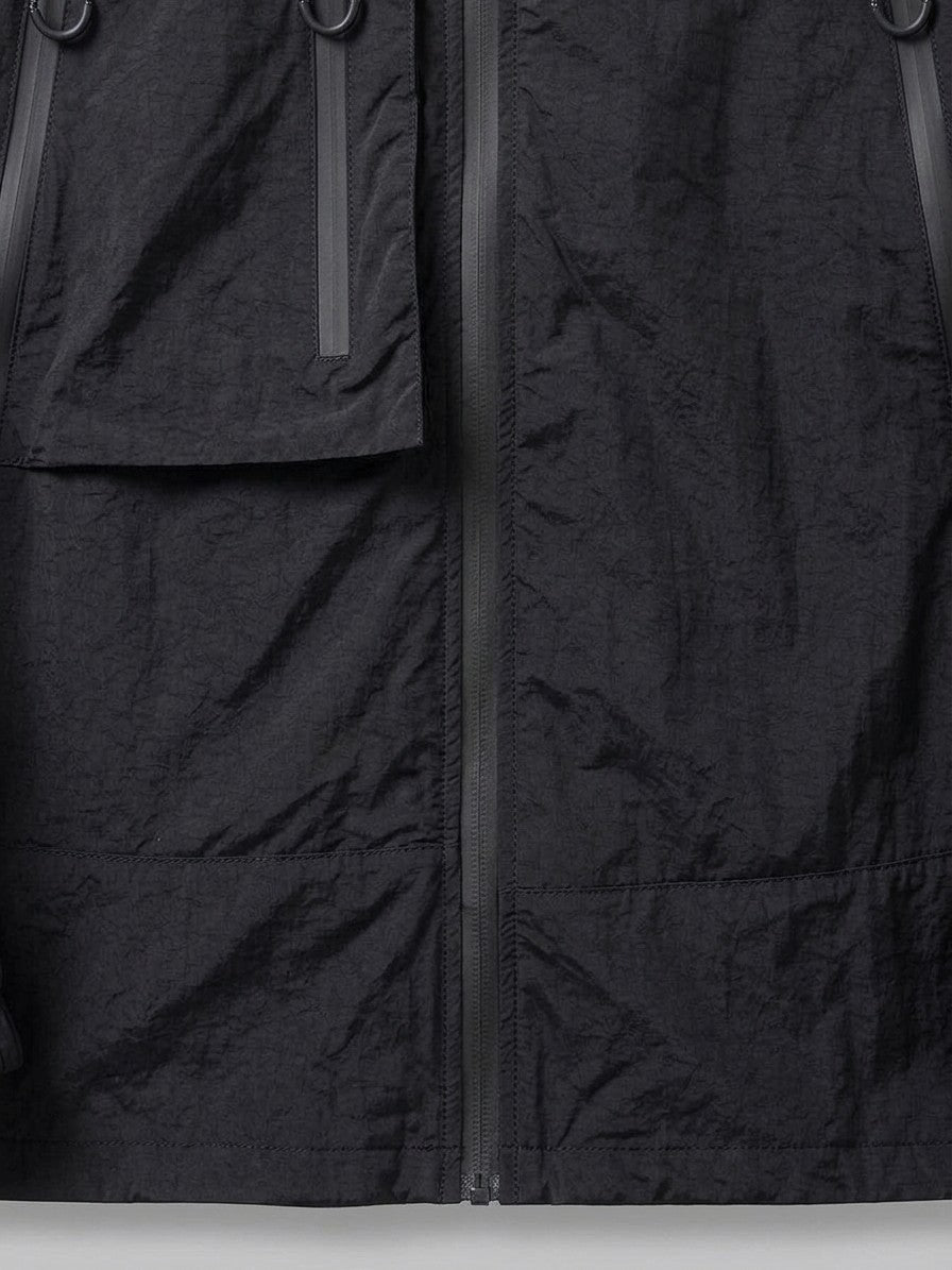 Agrigento Men's Hooded Utility Windbreaker — black — detail