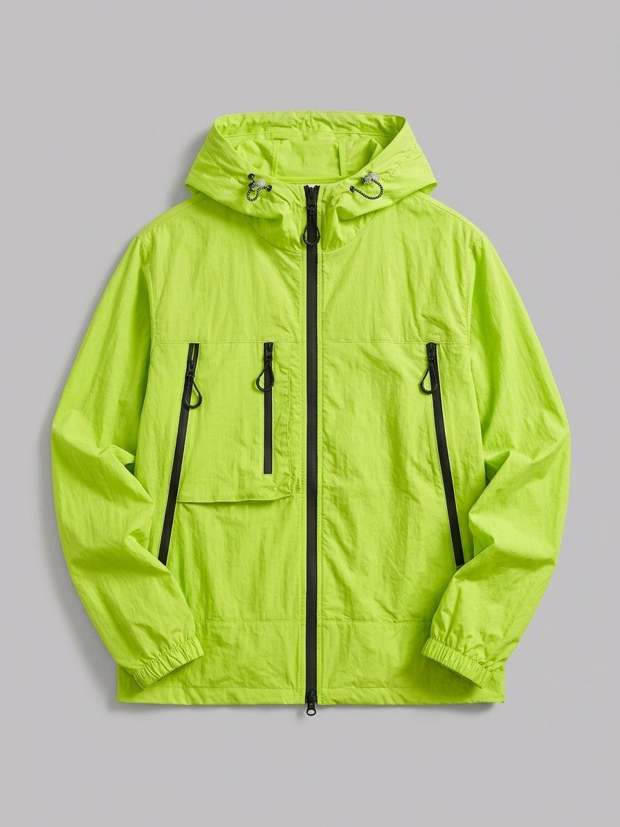 Agrigento Men's Hooded Utility Windbreaker — green — packshot