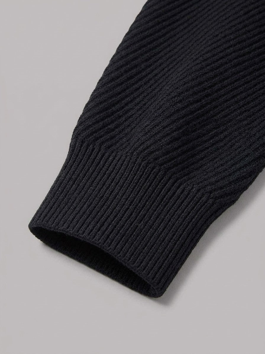 Alassio Men's Textured Knit Top — black — detail-2