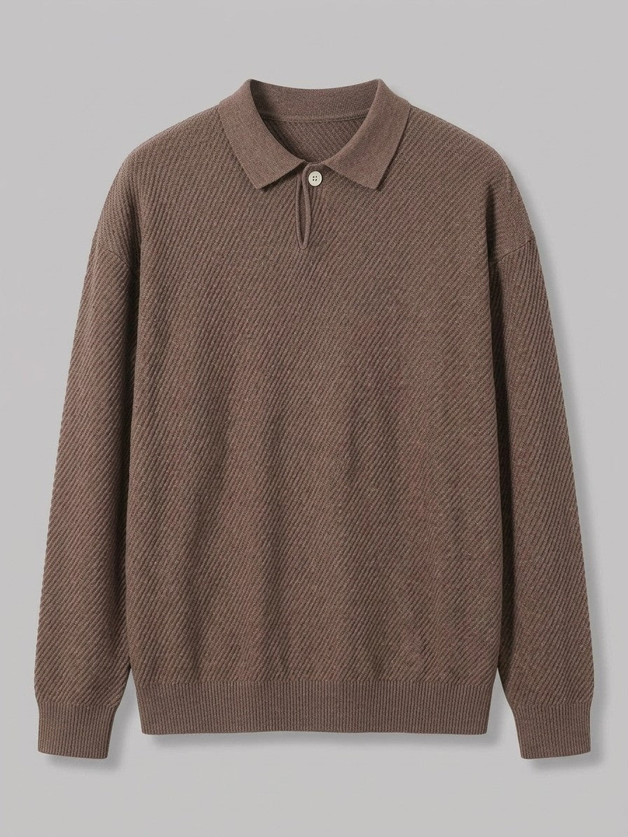 Alassio Men's Textured Knit Top — flowercoffeecolor — packshot