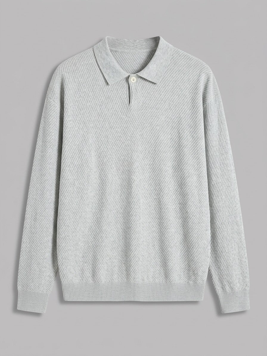 Alassio Men's Textured Knit Top — lightfloralgray — packshot