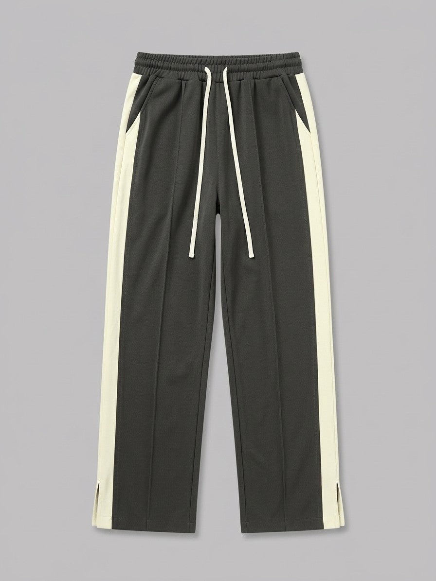 Albano Men's Split-Hem Side-Stripe Baggy Sweatpants — charcoal — packshot