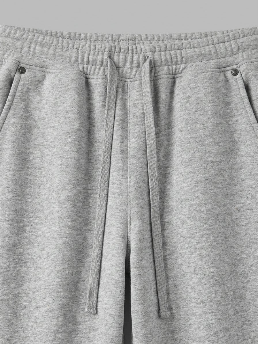 Albenga Men's Curved-Seam Wide-Leg Sweatpants — gray — detail-2